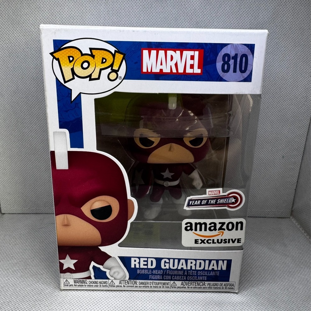 Funko Pop Marvel Red Guardian Amazon Exclusive 810 Year of the Shield Damaged